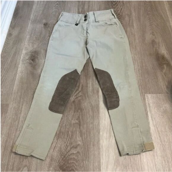 Kid's Sterling Equestrian Tan Horseback Riding Pants - Picture 2 of 7